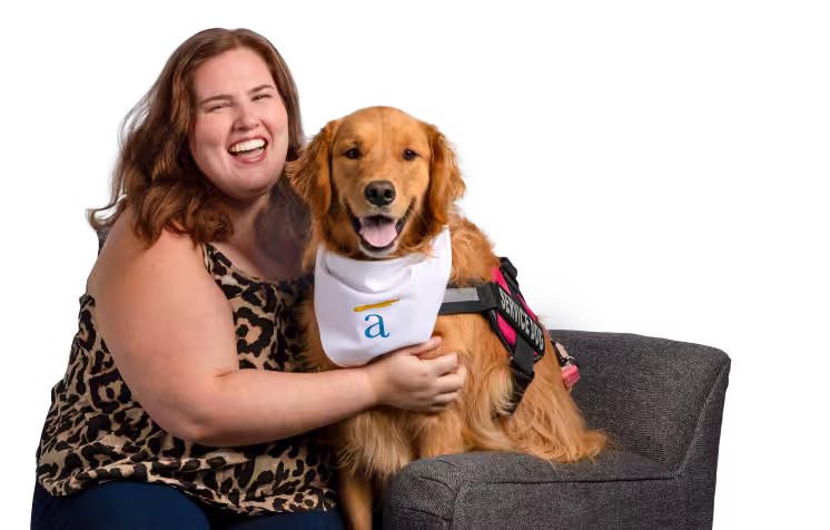 A picture of woman with dog